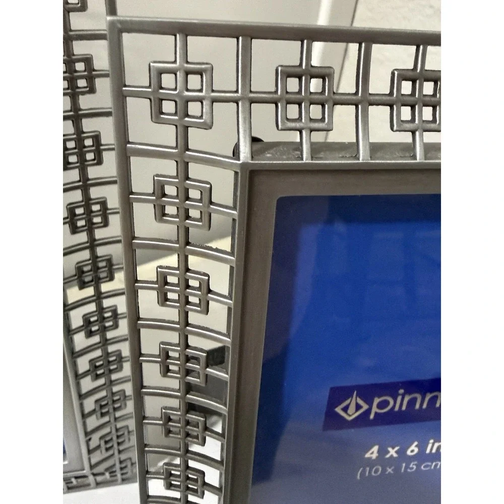 NEW Set of 2 Pinnacle Silver Picture Frames Holds 4